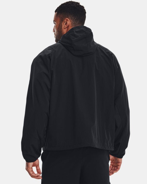 Men's UA RUSH™ Woven ½ Zip Anorak Jacket in Black image number 1
